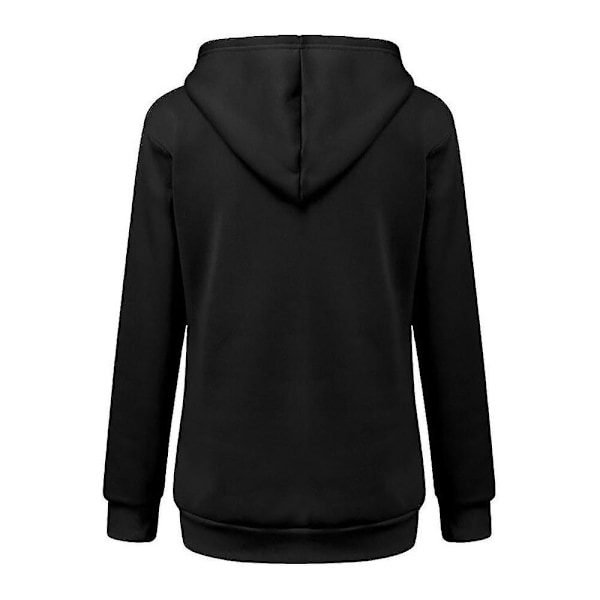 Sweatshirt med Kænguru-lomme til Katte-elskere - Hundedyr Pote Trøjer Kælelomme Sweatshirt Lomme Dyreører Hættetrøje - WELLNGS Black L