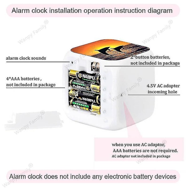 Basketball Vekkerklokke 7 Farger Endring Multifunksjon Noctilucence Elektronisk Klokke Barn Rom Vekke Timer Bursdagsgave for Barn Tw-WELLNGS Sky blue