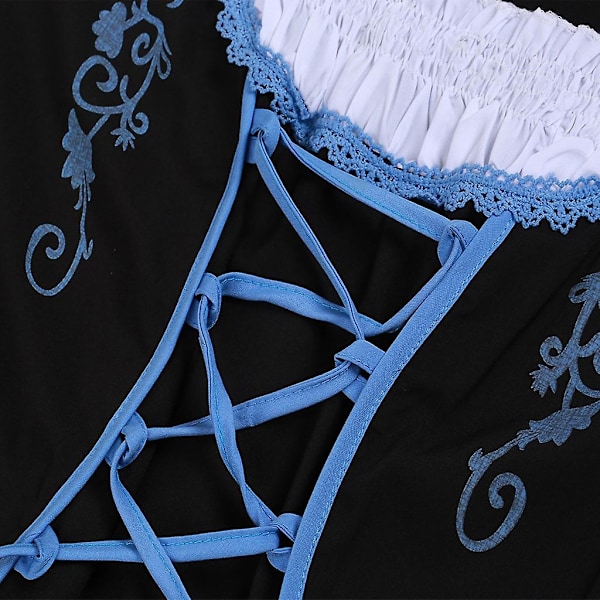 Fashion Anime med en maid-dräkt söt cosplay rollspel klänning-WELLNGS Blue M