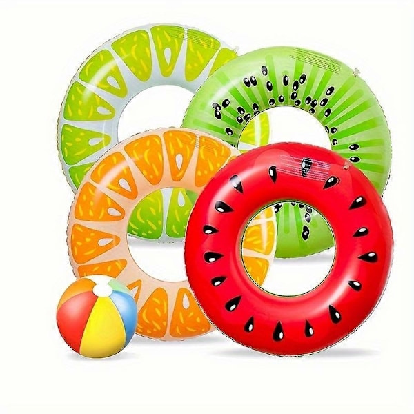 1kpl Hedelmä-uimapatja Vesimeloni Kiivi Appelsiini Sitruuna Uimarengas 27.5 - Puhallettava rengaslelu (PVC Paksuuntettu)-WELLNGS Mandarin Orange