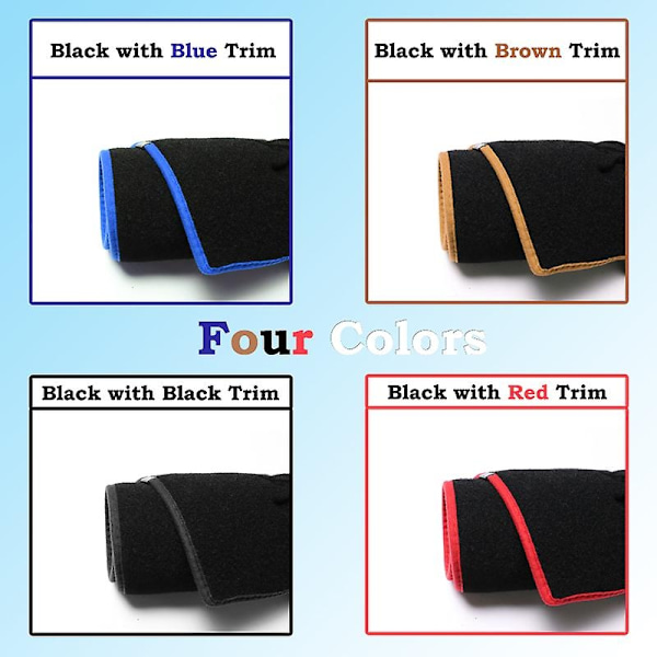 Antislip instrumentpanelskydd för Toyota Prius 30 2010~2015, solskydd, matta, biltillbehör 2014 2013 2012-WELLNGS Left Hand Drive Black Edge
