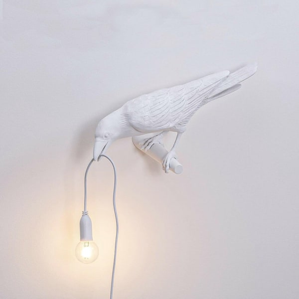 Väggfågellampa Resin Crow LED-ljus Sovrumsvägglampa-WELLNGS