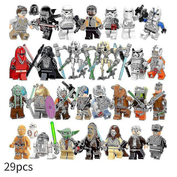 29 stk Star Wars Minifigurer Actionfigurer Byggeklodser Børnelegetøj-WELLNGS