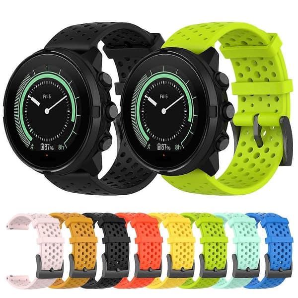 Silikone Urrem Kompatibel med Suunto 9-WELLNGS Black