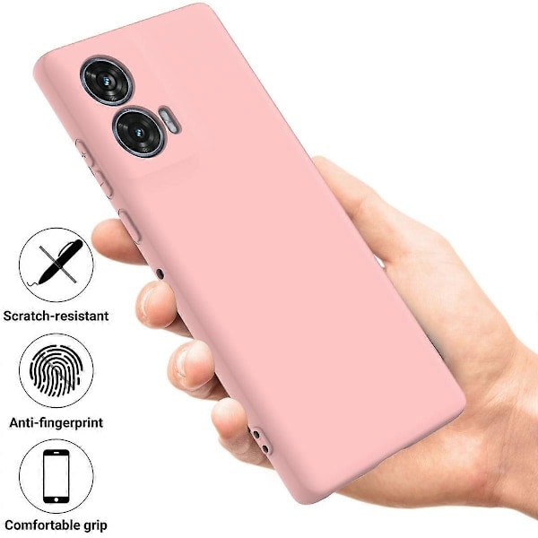 Nestemäinen silikonipuhelinkotelo, yhteensopiva Motorola Edge 50 Fusion -puhelimen kanssa - WELLNGS Pink