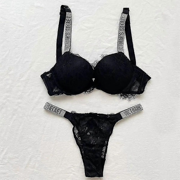 Seksikäs alusvaatesetti mukava naisten push-up rintaliivit Victoria's Secret alusvaatesetti naisten 2-osainen alusvaatesetti - WELLNGS Lace follows2 85C