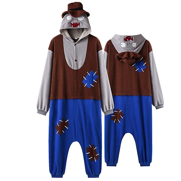 Ko Kigurumi Anime Onesies Dam Herr Överaller Roliga Söta Dräkter för Vuxna Vinter Pyjamas Festival Outfit Djur Kostymer Jumpsuit Hög Kvalitet-WELLNGS SQ-15 S( fit 150-160cm)