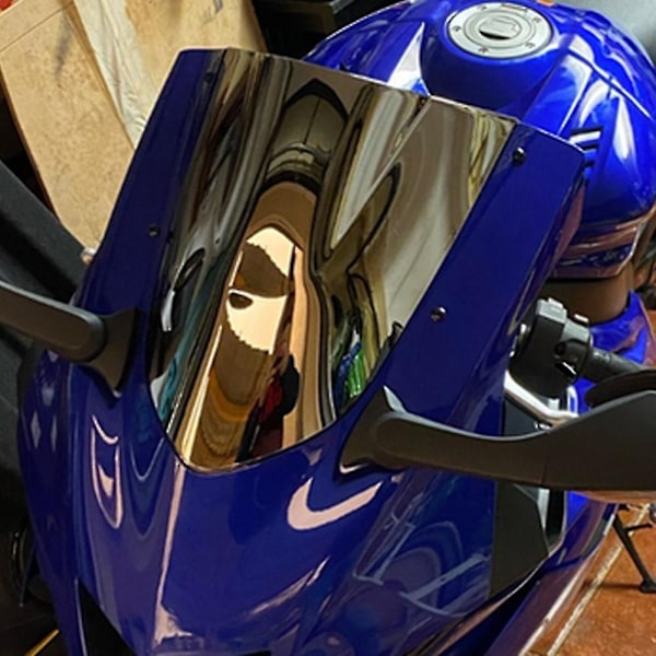 Vindruta för Yamaha Yzf R6 600 R7 700 Yzfr6 Yzfr7 2017-2022 Dubbelbubbla Vindruta Motorcykeltillbehör Kåpa Deflektor-WELLNGS Blue