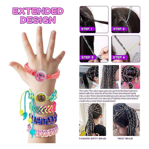 DIY vennskapsarmbånd streng lage sett, leker jenter, armbånd håndverk smykker vev maker leker wit-WELLNGS