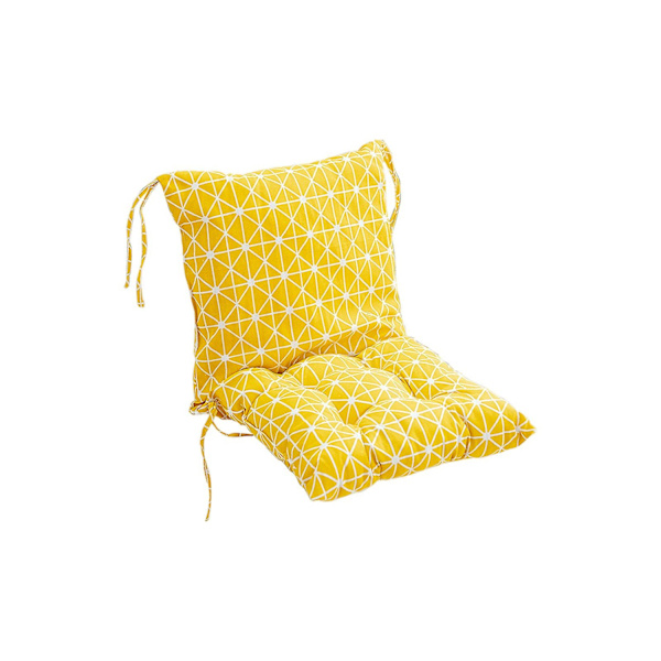 Hög ryggstöd stolsdyna inomhus och utomhus veranda kuddar regnsäker gungstol dyna allväders ersättningsdyna FLYE1939-WELLNGS Yellow