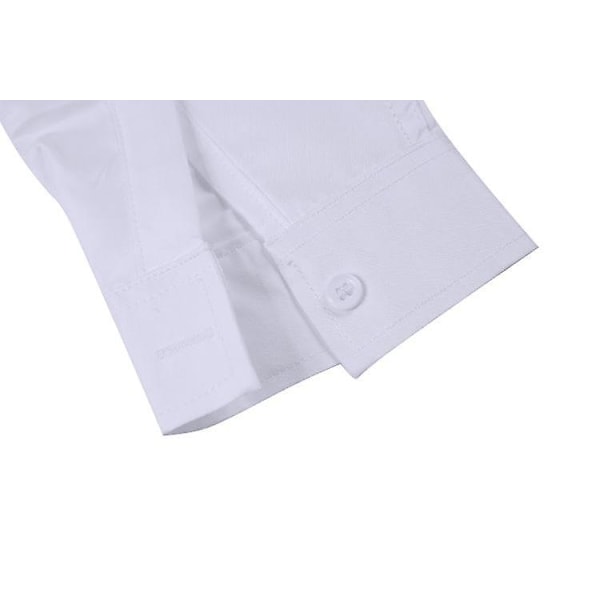 Menn's Regular Fit Langarmet Oxford Skjorte - WELLNGS White 2XL