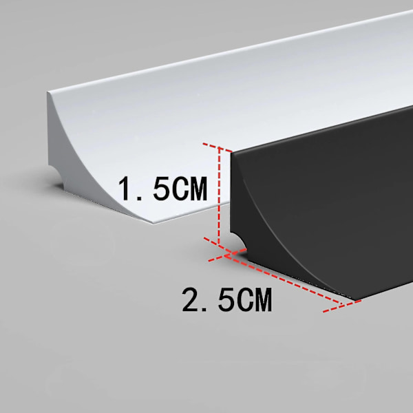 3m Silikon Vannstopper List Bøyelig Kjøkkenbenk Holder Baderom Dusjdemning Flomsperre Tørr og Våt Separering-WELLNGS white 200cm