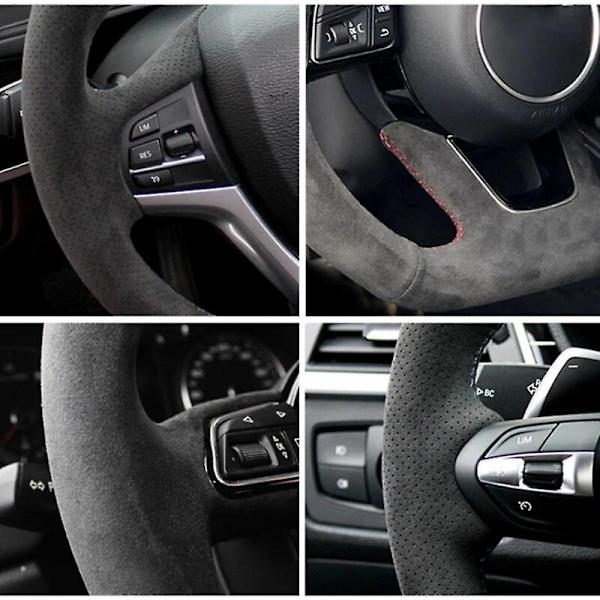 Custom Car Steering Wheel Braid Cover Soft Suede 100% Fit for Porsche 911 991 Boxster 981 Cayman Cayenne Panamera 2009 -2016-WELLNGS