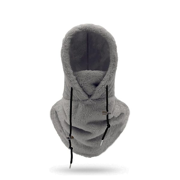 Sherpa Hood Skidmask Vinter Balaclava Kallt Väder Vindtät Justerbar Varm Huva Överdrag Mössa Mössa Halsduk Grey