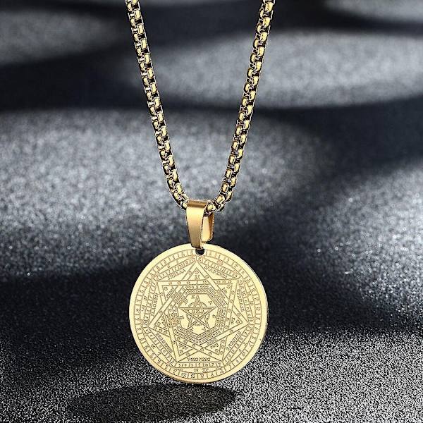 Pyhän Yrjänän riipuskaulakoru miehille ja naisille, soturi Pyhä Yrjänä ja lohikäärme Totem-riipus, kaulakoru, amuletti, koru - WELLNGS Sigil of Ameth-G
