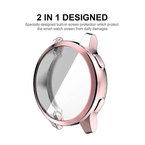 Garmin Venu 2S 40mm / Vivoactive 4S 40mm Hat-Prince Täyspeite Elektrolyyttipinnoitettu TPU Pehmeä Kotelo - WELLNGS Pink