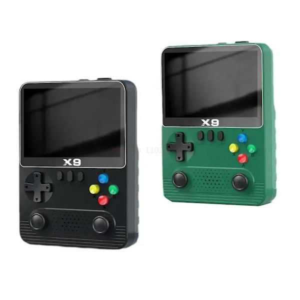 X9 Handheld Spelkonsol 10000+Spel 3,5 Tums Arkadspelkonsol 2000 MAh för 11 Typer av Simu-WELLNGS