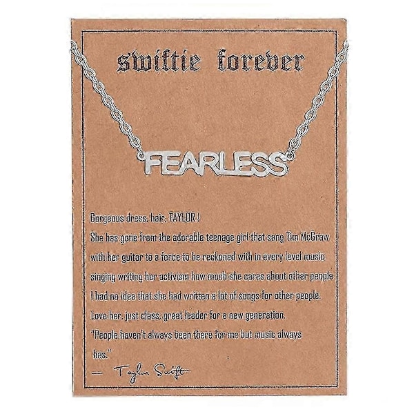 Unik halskedja i rostfritt stål inHan Steel Ts Inspirerat halsband Mode Nyckelbenskedja-WELLNGS Silver FEARLESS 14