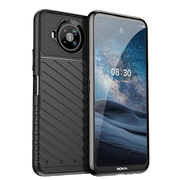 för Nokia 8.3 5G / 8 V 5G UW Thunderbolt Stötsäkert TPU Mjukt Mobilskal-WELLNGS Black
