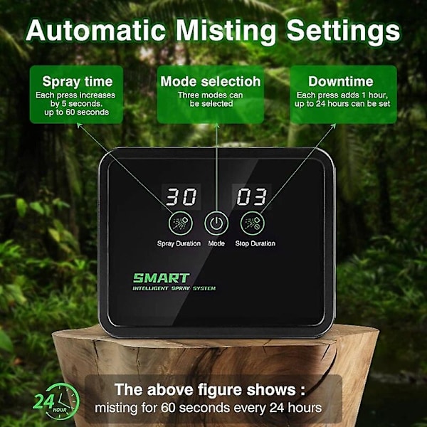 Vand Timere Intelligent Fogger Terrarier Luftfugter Elektronisk Timer Automatisk Tåge Regnskov Timing Spray System Kit Kontrol Sprinkler-WELLNGS with touch screen-US