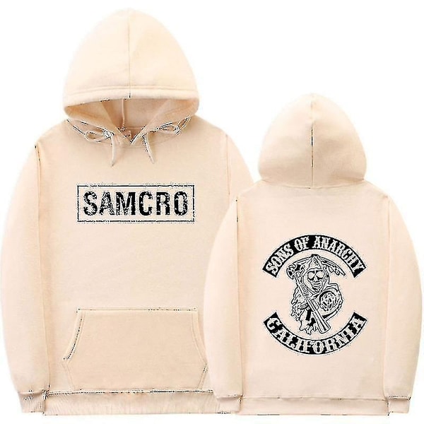 Sons Of Anarchy Samcro Hoodie Double Sided Print Hoodie Shirt Top-WELLNGS Khaki 2XL