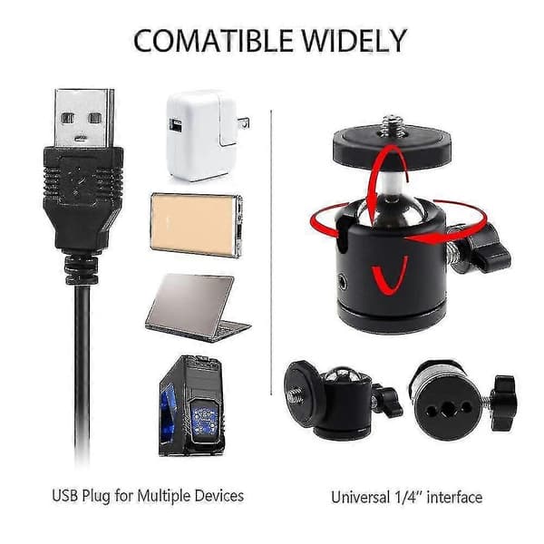 Selfie 18 LED Ring Light med Tripod - WELLNGS 45cm tripod