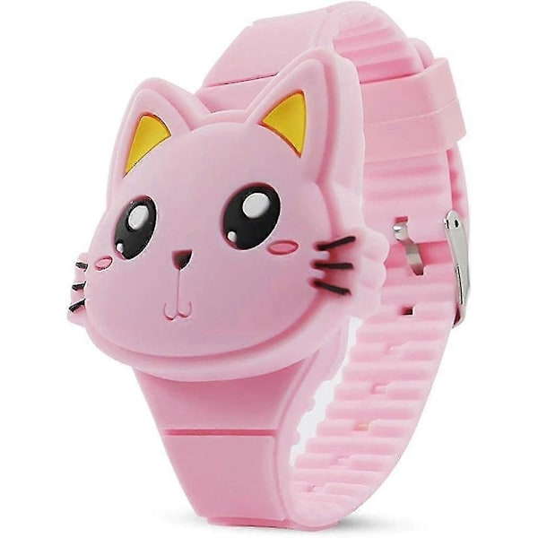 Børneur, pigeur digitalt sødt formet LED mode silikone rem muslingeskal design armbåndsur pige - WELLNGS 05-Pink Yellow