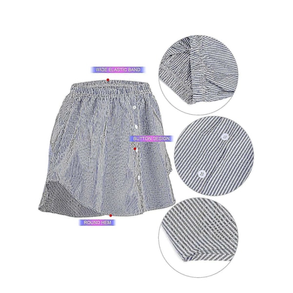 4 st Skjortförlängare för Kvinnor Justerbar Lager-på-lager Falsk Topp Nedre Kant Skjorta Halvlång Mini Kjol (flerfärgad, Xl)-WELLNGS Black-White Stripes XL