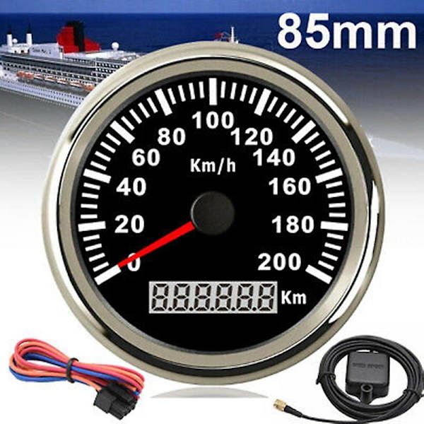 85mm 200KM/H GPS-nopeusmittari 9-32V punaisella taustavalolla, sopii kaikenlaisiin -WELLNGS