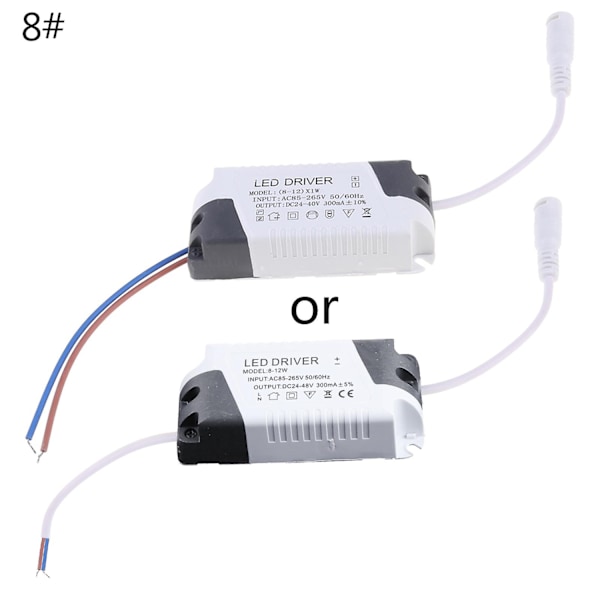 4-7/8-12/12-18/18-25W LED Driver Strømforsyning Adapter Belysningstransformator - WELLNGS 8-12W