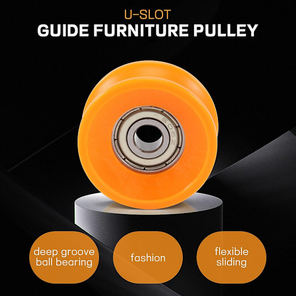 4 st 6x30x13mm Plastbelagda Tätade Lager Stål 606zz Djup U Spår Remskiva Rail Kulrullande Be-WELLNGS