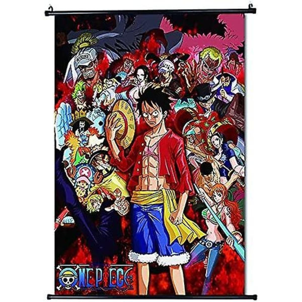 One Piece Anime Stoffrulleplakat - Hjemmedekorasjon (30x45cm)-WELLNGS