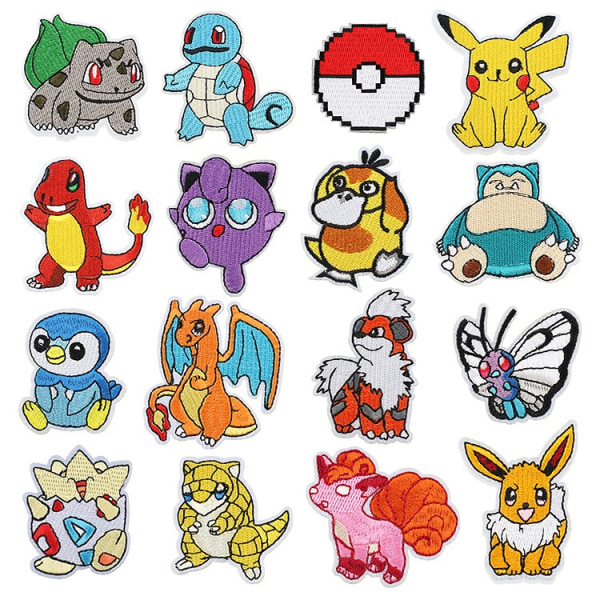 (16PCS) Children's iron-on patches, fabric stickers, children's iron-on patches on jeans, sewing patch, clothing iron-on patches-WELLNGS