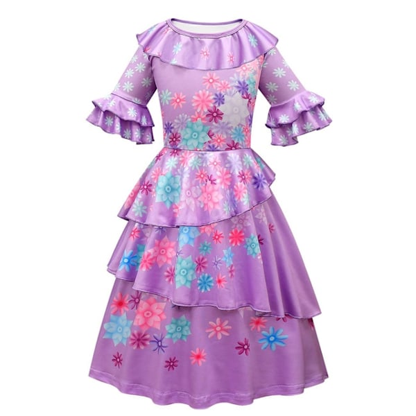 Flower Encanto Clothing Isabella Charm Dress Girls Princess Dress Fantasy Party Children's Clothing 8-WELLNGS 8 2-3T(Size 100)