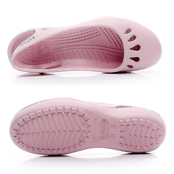 Dam Sandaler Tofflor Dam Clogs Jelly Sandaler Halkfria Vattentäta EVA Trädgårdsskor -ZHENV-WELLNGS LeopardPink W7(37)