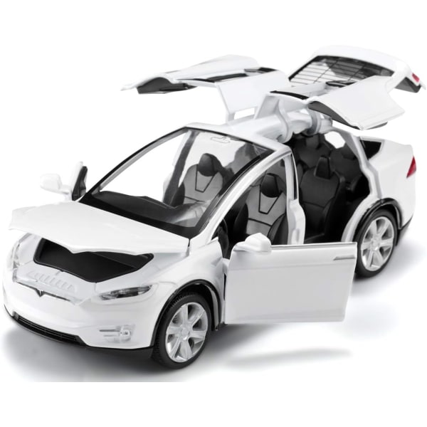 Diecast Car 1:32 Pull Back Køretøjer Legeret modelbiler Legetøjsbiler til 4 til 12 år gamle White-WELLNGS