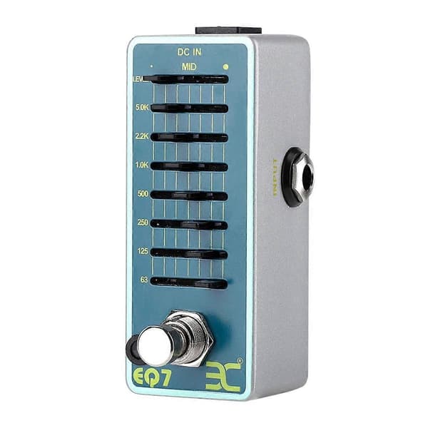 Kompatibel med EX EQ7 Gitarr Effektpedal 7-Bands EQ Full Metallskal True Bypass Fas Gitarrpedal Gitarrtillbehör-WELLNGS