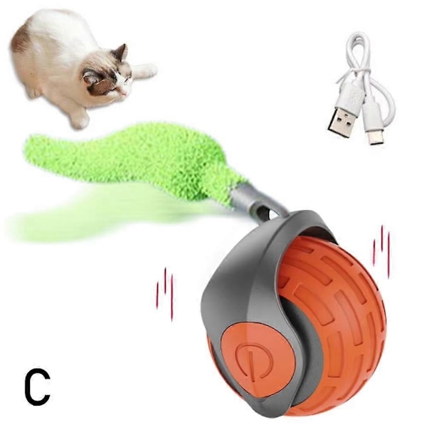 Speedy Tail 2.0, Speedy Tail Kattleksak, Speedy Tail 2.0 Kattleksak, Automatisk Rörlig leksak - WELLNGS Orange