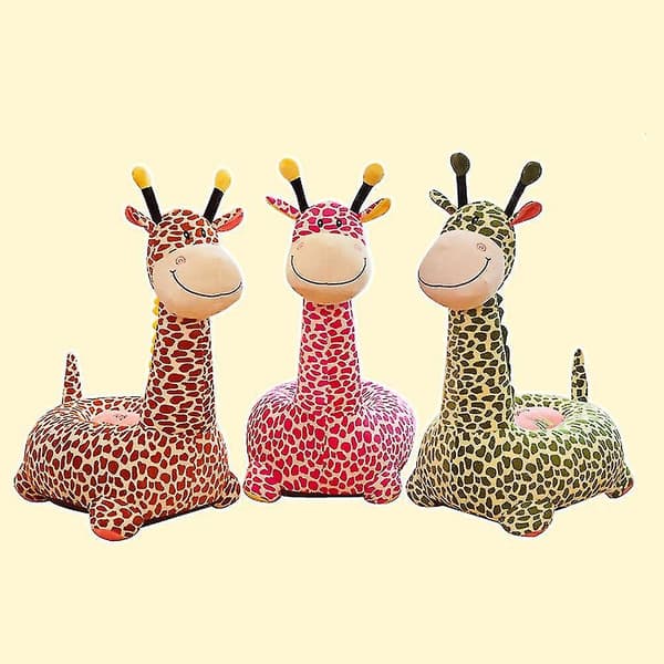 Gosedjurssoffa för barn - WELLNGS riding-giraffe-pink