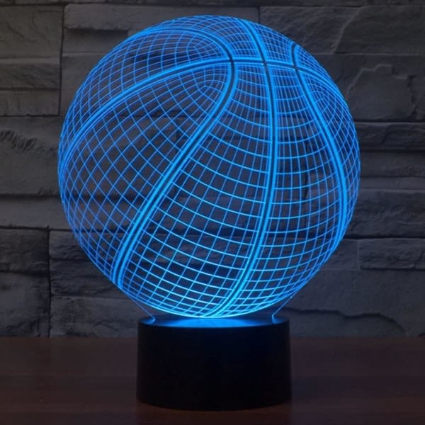 WJ 3D Basketball Fjernbetjening 16 Farve Natlys Illusion Akryl LED Bordlampe Sengelampe Børne Soveværelse Skrivebord Decor-WELLNGS