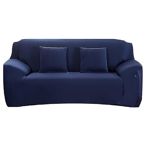 Sovanpäällinen Yksiväriinen Elastisen Kulmasohvan Päällinen Olohuoneeseen Tuolin Suoja 1/2/3/4 Paikkaa - WELLNGS Navy 3-seater 190-230cm