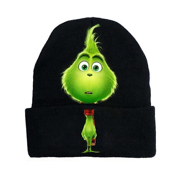 Joulu Grinch 3D-tulostettu neulottu pipo Unisex Talvi Lämmin Beanie Hiihtopipo Miehet Naiset Joulujuhlat Luova Lahja - WELLNGS C