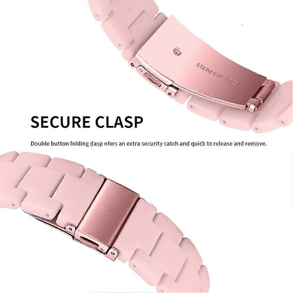 för Garmin Vivoactive 4 Ersättningsarmband 22mm Vattentätt Resin Klockarmband - Rosa-WELLNGS Pink