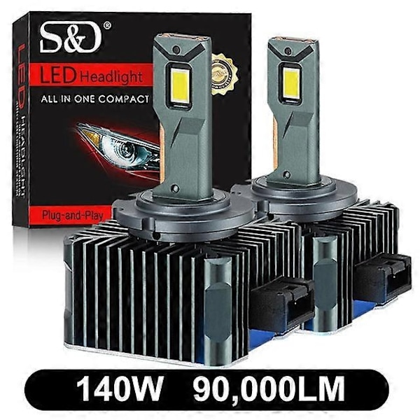 90000LM D3S LED D1S D2S D4S D5S D8S LED 140W Frontlys HID D1R D2R D3R D4R D5R D8R Pære Canbus Bil Lys Automatisk 6000K 12V 24V - WELLNGS 140W  90000LM D2R