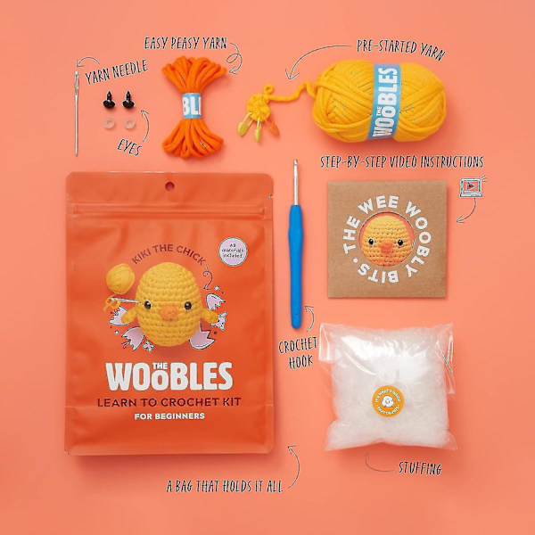 Virka kit för nybörjare Diy virka gosedjur kit nybörjare virka kit G-WELLNGS chick