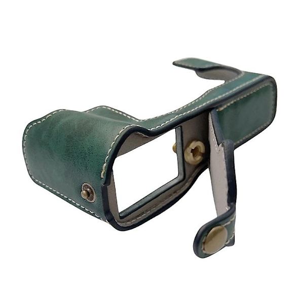 Fujifilm X-T30II X-T30 X-T20 X-T10 PU-läder kamerabottomskydd Anti-scratch Halv kroppsskydd med batterilucka - Svart Green