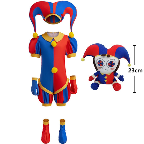 Anime Pomney Magiska Digitala Cirkus Cosplay Kostym Barn Overall Halloween Kostym Purim Barn Kostym Seriefigur 5T (120)-WELLNGS 5T(120) a2