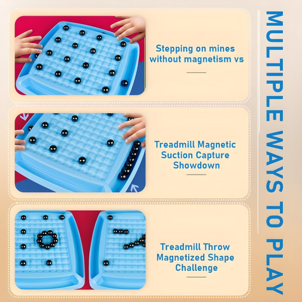 Magnetisk sjakkspill for barn med brett Multiplayer Magnetisk kampsjakk Foreldre-barn Magnetiske steiner-WELLNGS