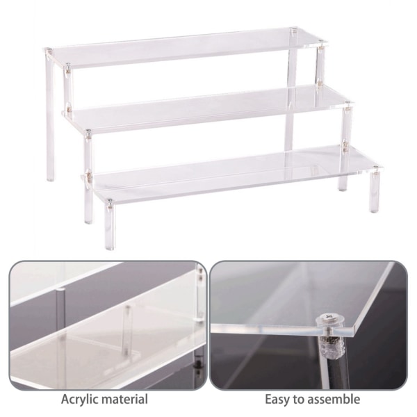Akryl Display Stativ 3 Tier Riser Display Hylde Showcase til Action Figurer Cupcakes Dessert Candy Treat Display-WELLNGS 20