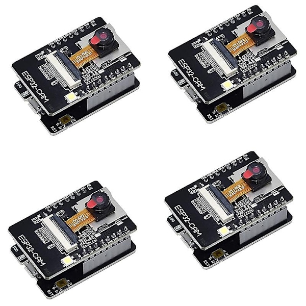 4-pack Esp32-cam Wifi Bluetooth-kort Esp32-cam-mb -usb till seriell port Ch340g med Ov2640 2mp-kamera - WELLNGS 0 0